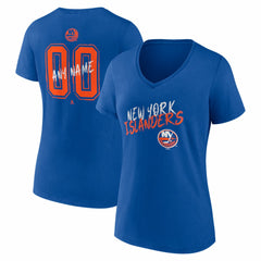 New York Islanders Women's Hustle Personalized Name & Number V-Neck T-Shirt