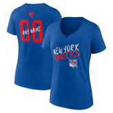 New York Rangers Women's Hustle Personalized Name & Number V-Neck T-Shirt