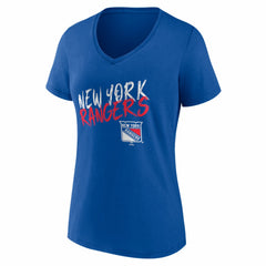 New York Rangers Women's Hustle Personalized Name & Number V-Neck T-Shirt