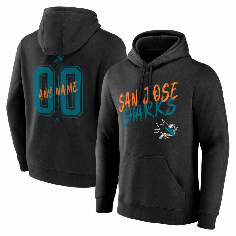 San Jose Sharks Big & Tall Hustle Personalized Name & Number Hoodie