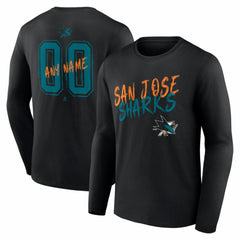 San Jose Sharks Hustle Personalized Name & Number Long Sleeve T-Shirt