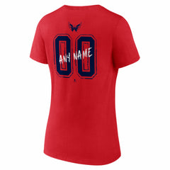 Washington Capitals Women's Hustle Personalized Name & Number V-Neck T-Shirt