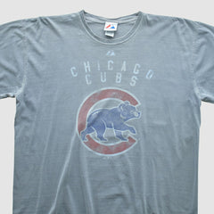 Chicago Cubs Majestic 2000s T-shirt - Gray Vintage