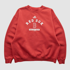 Boston Red Sox Adidas 2000s Pullover Sweatshirt - Red Vintage