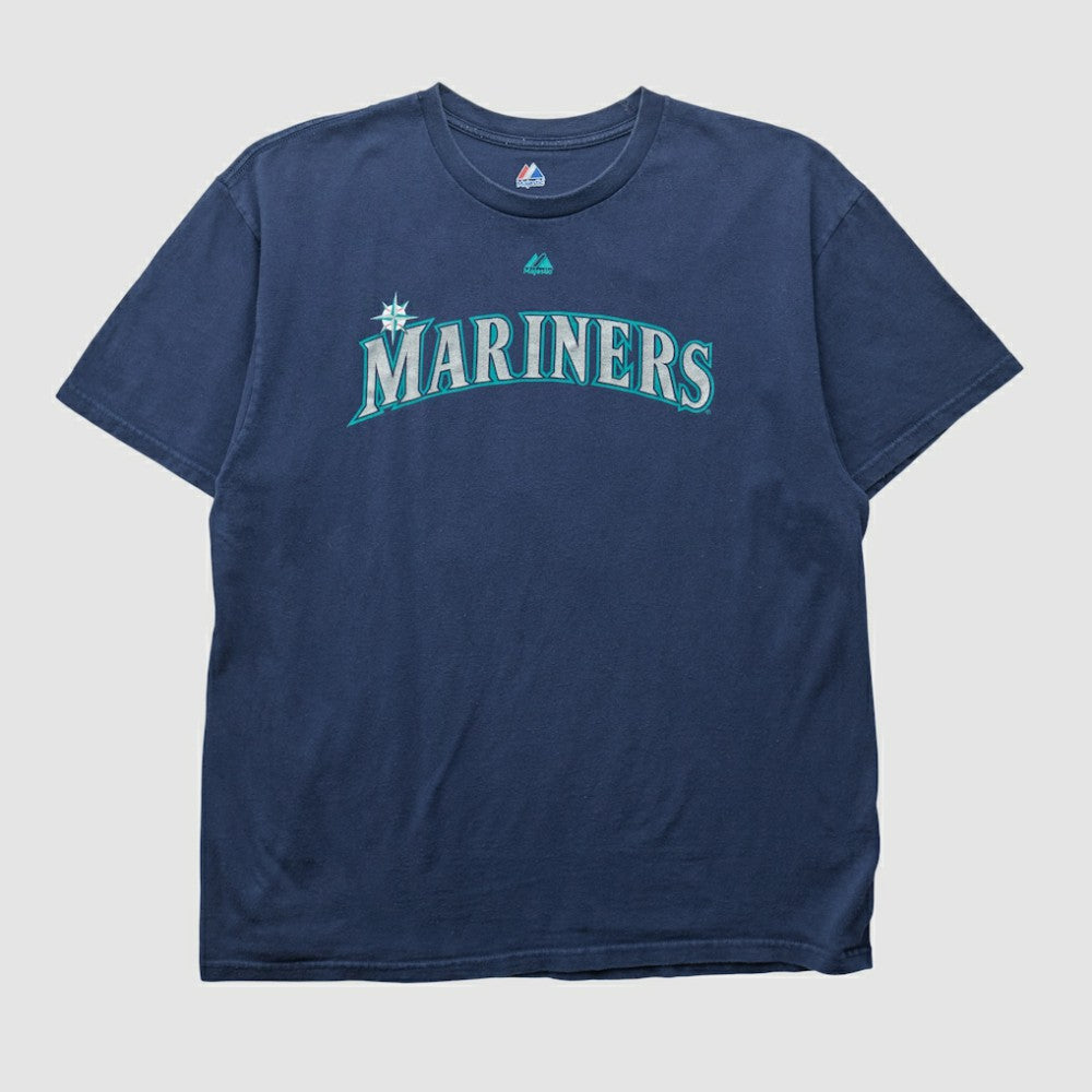 Seattle Mariners Majestic 2000s T-shirt - Navy Vintage