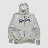 New York Yankees 2000s Hooded Full Zip Sweatshirt - Heather Gray Vintage | Nike