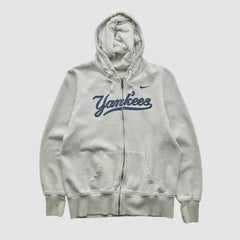 New York Yankees 2000s Hooded Full Zip Sweatshirt - Heather Gray Vintage | Nike