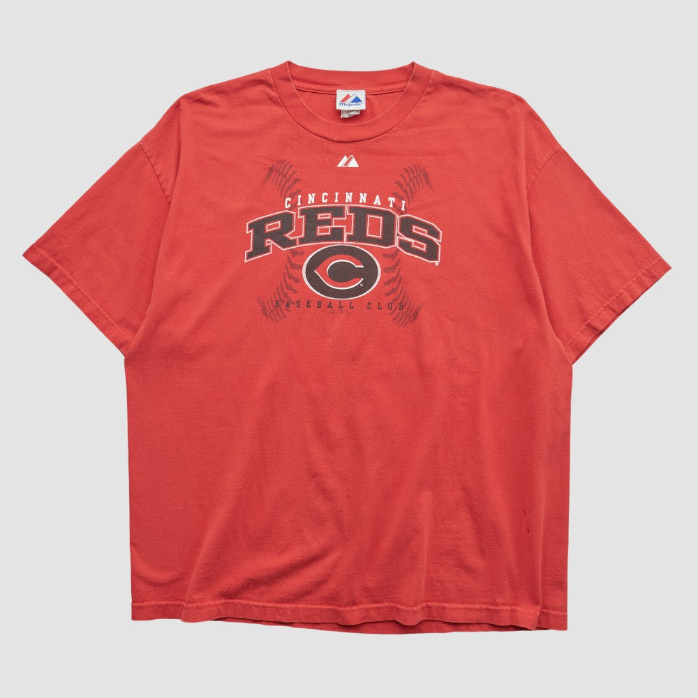 Cincinnati Reds Majestic 2000s T-shirt - Red Vintage