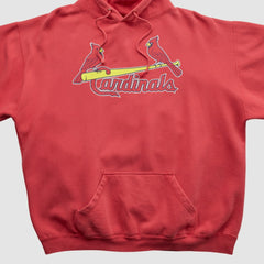 St. Louis Cardinals 2000s Hooded Sweatshirt - Red Vintage