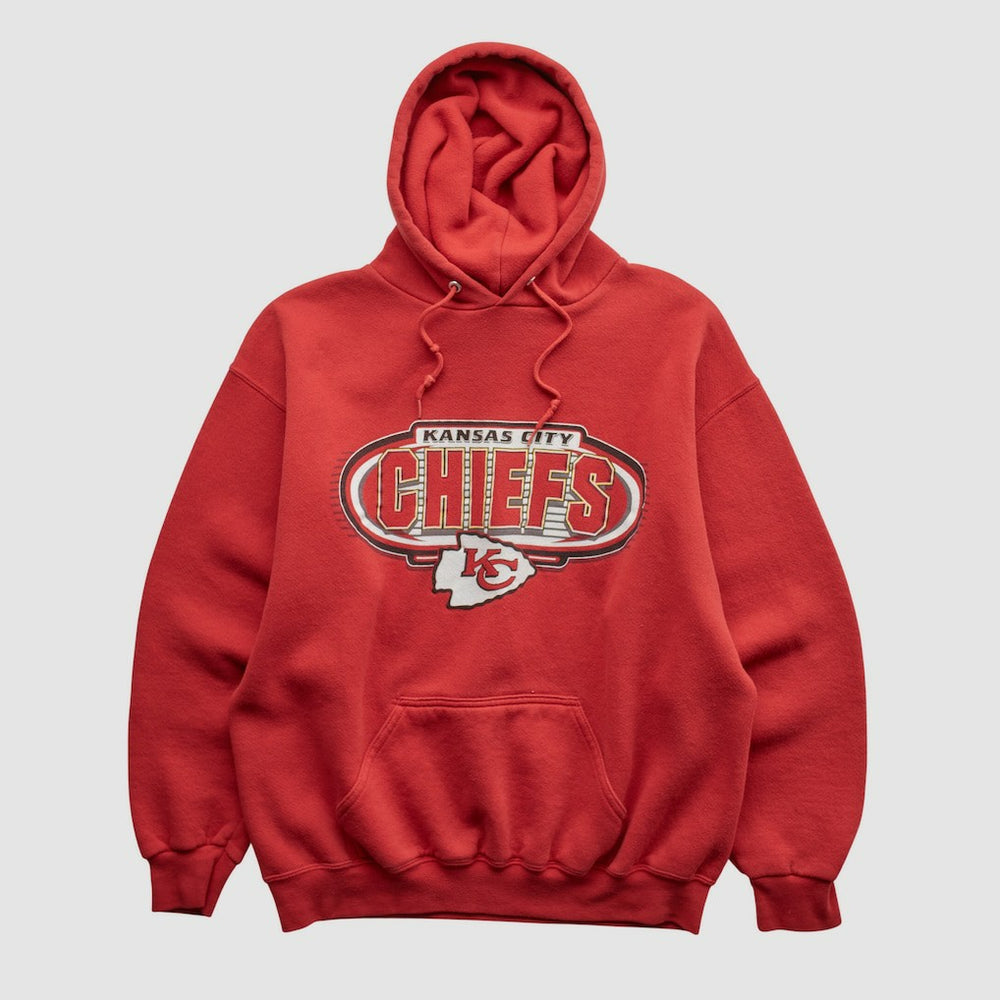 NFL Kansas City Chiefs Logo Athletic 90s Hooded Pullover Sweatshirt