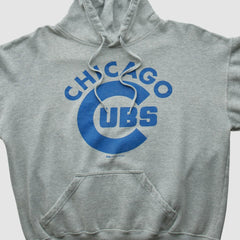 Chicago Cubs Stitches 2000s Hooded Pullover Sweatshirt - Heather Gray Vintage
