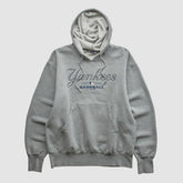New York Yankees Majestic 2000s Hooded Pullover Sweatshirt - Heather Gray Vintage