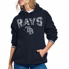 Tampa Bay Rays Starter Women's Lace Team Lockup Fleece Hoodie - Navy