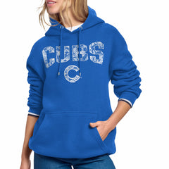 Chicago Cubs Starter Women's Lace Team Lockup Fleece Hoodie - Royal
