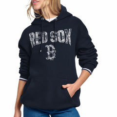 Boston Red Sox Starter Women's Lace Team Lockup Fleece Hoodie - Navy