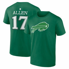 NFL Buffalo Bills Josh Allen St. Patrick's Day Icon Name & Number T-Shirt