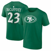 NFL San Francisco 49ers Christian McCaffrey St. Patrick's Day Icon Name & Number T-Shirt