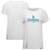 Los Angeles Dodgers Levelwear Women's Blue Haven Influx Cornerstone T-Shirt - White