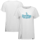 Colorado Rockies Levelwear Women's Blue Haven Influx Cornerstone T-Shirt - White