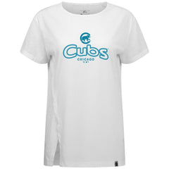 Chicago Cubs Levelwear Women's Blue Haven Influx Cornerstone T-Shirt - White