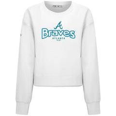 Atlanta Braves Levelwear Women's Judd Cornerstone Cropped Sweatshirt - White