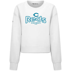 Cincinnati Reds Levelwear Women's Judd Cornerstone Cropped Sweatshirt - White