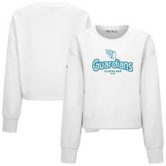 Cleveland Guardians Levelwear Women's Judd Cornerstone Cropped Sweatshirt - White