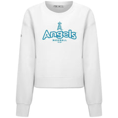 Los Angeles Angels Levelwear Women's Judd Cornerstone Cropped Sweatshirt - White