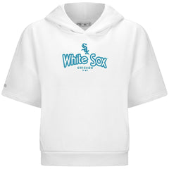 Chicago White Sox Levelwear Women's Amber Short Sleeve Cornerstone Hoodie - White