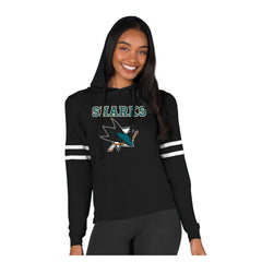 San Jose Sharks Concepts Sport Women's Marathon Long-Sleeve Hooded T-Shirt
