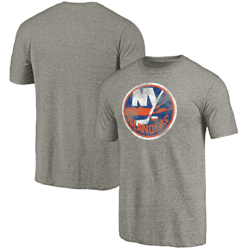 New York Islanders Distressed Team Logo Tri-Blend T-Shirt