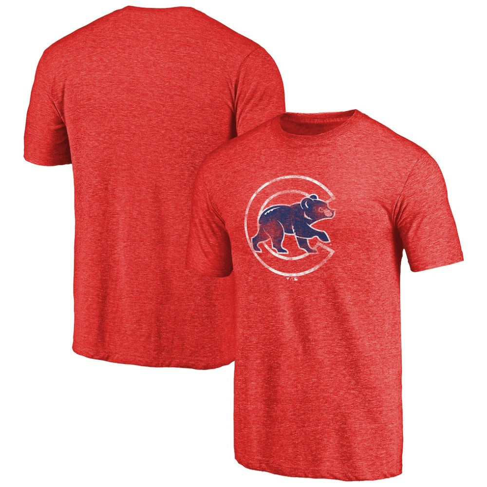 Chicago Cubs Distressed Team 2 Tri-Blend T-Shirt - Red