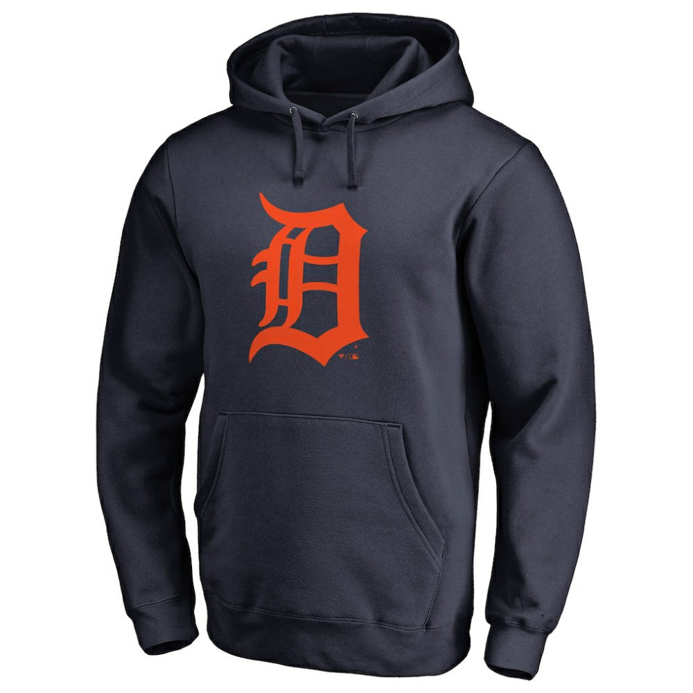 Detroit Tigers Official Logo Fitted Pullover Hoodie - Navy
