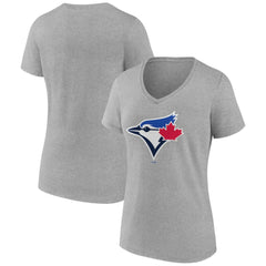 Toronto Blue Jays Women's Secondary Color Primary Logo T-Shirt - Ash