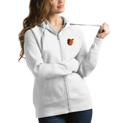 Baltimore Orioles Antigua Women's Victory Full-Zip Hoodie - White