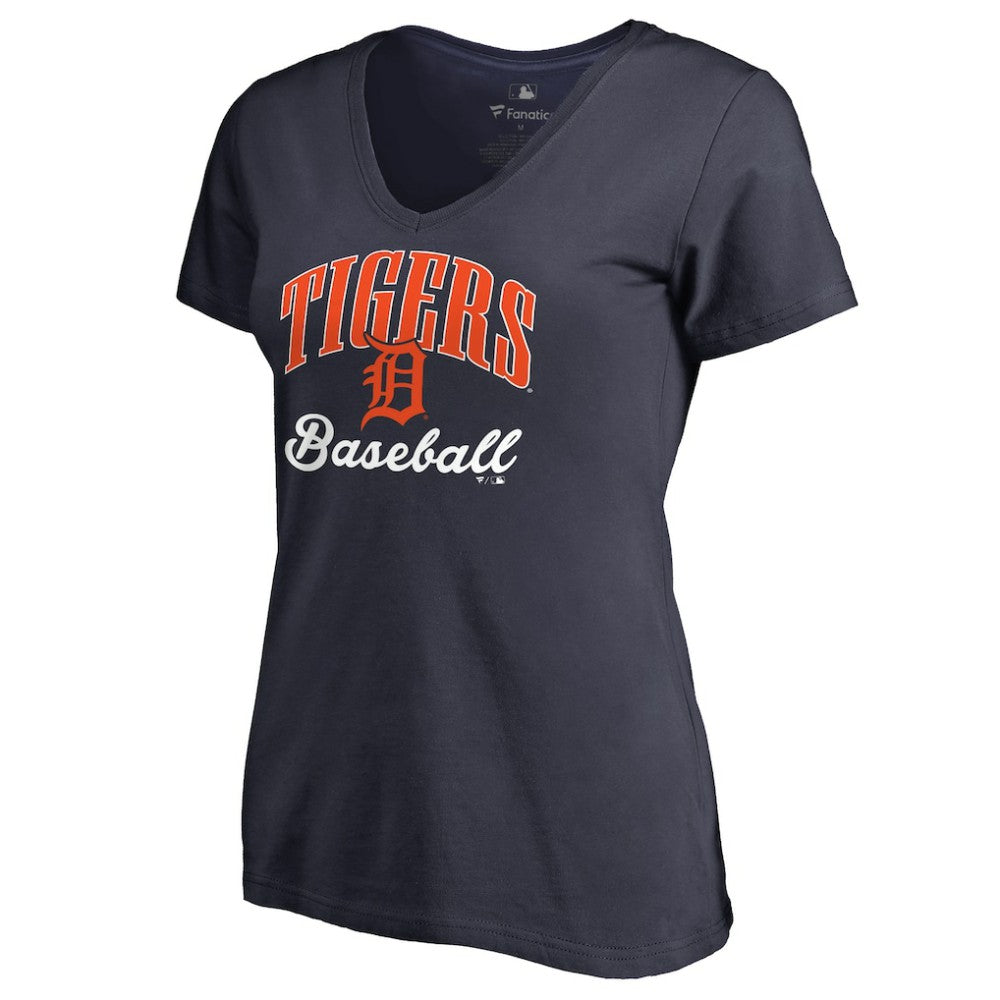 Detroit Tigers Women's Victory Script T-Shirt - Navy