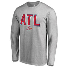 Atlanta Braves ATL Hometown Long Sleeve T-Shirt - Ash