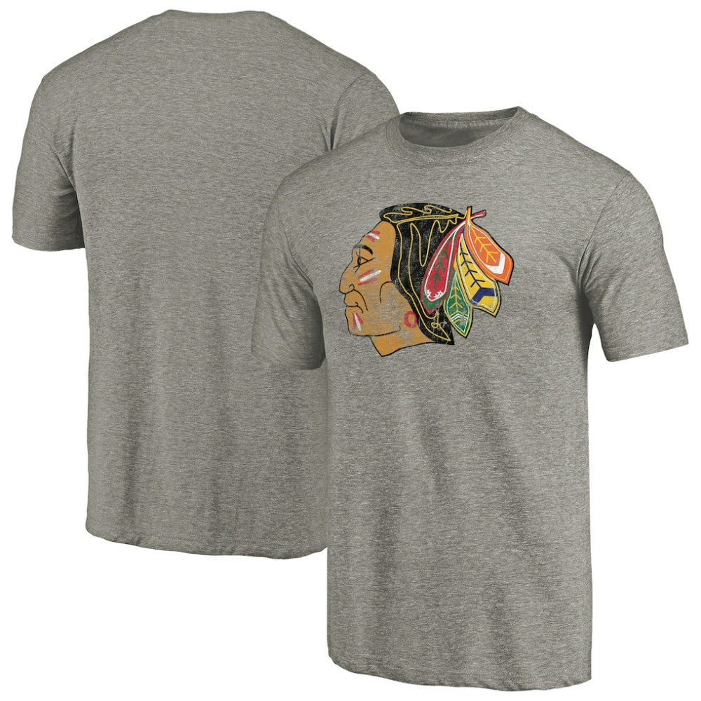 Chicago Blackhawks Throwback Logo 1960-1961 Tri-Blend T-Shirt
