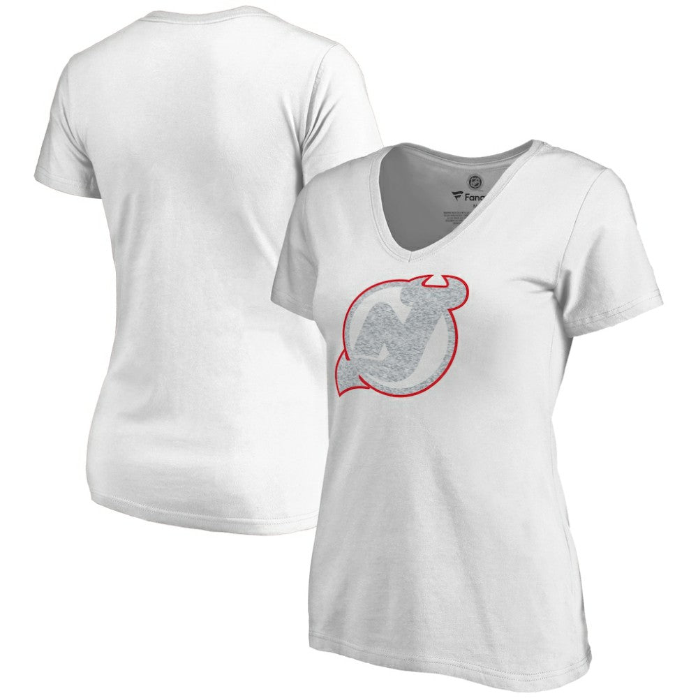 New Jersey Devils Women's Whiteout V-Neck T-Shirt