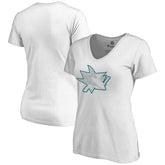San Jose Sharks Women's Whiteout V-Neck T-Shirt