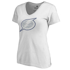 Tampa Bay Lightning Women's Whiteout V-Neck T-Shirt
