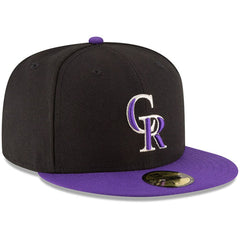 Colorado Rockies Authentic Collection ON Field 59FIFTY Structured Hat - Black/Purple | New Era