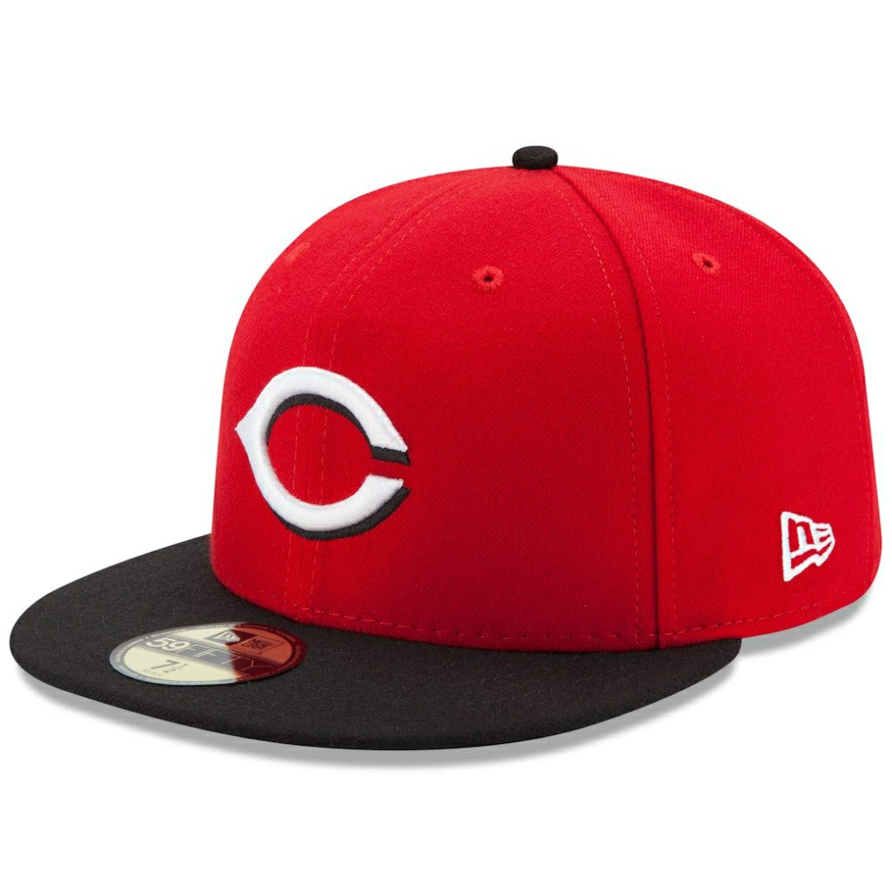 Cincinnati Reds Road Authentic Collection On-Field 59FIFTY Fitted Hat - Red/Black | New Era