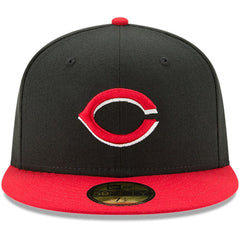Cincinnati Reds Alternate Authentic Collection On-Field 59FIFTY Fitted Hat - Black/Red | New Era