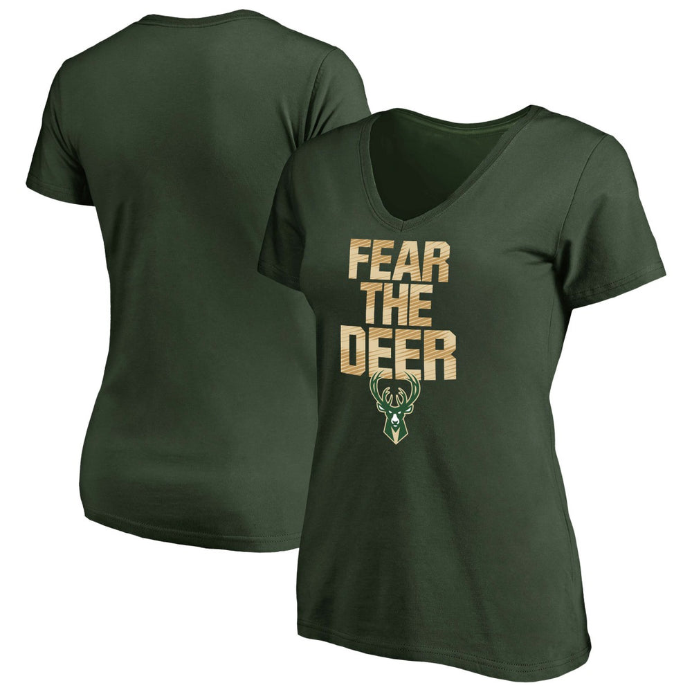 Milwaukee Bucks Women's Mantra V-Neck T-Shirt - Green sale