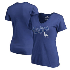 Los Angeles Dodgers Women's Core Wahconah V-Neck T-Shirt - Royal
