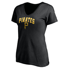 Pittsburgh Pirates Women's Core Wahconah V-Neck T-Shirt - Black