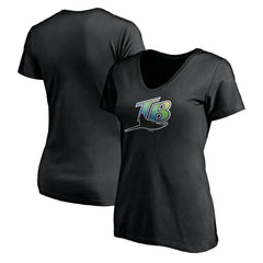 Tampa Bay Rays Women's Core Wahconah V-Neck T-Shirt - Black