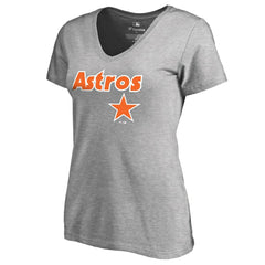 Houston Astros Women's Core Wahconah V-Neck T-Shirt - Heather Gray