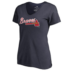 Atlanta Braves Women's Team Wordmark T-Shirt - Navy